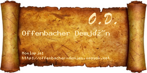 Offenbacher Demjén névjegykártya